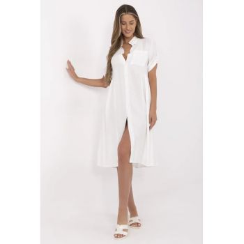 Rochie midi  viscoza - ecru -