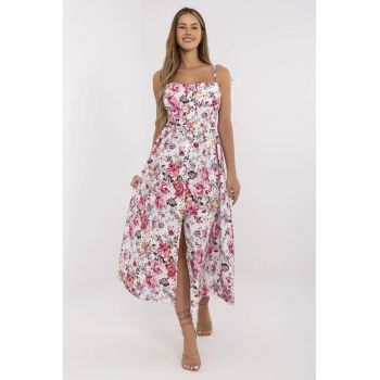Rochie  poliester - animal print - alb -/roz -