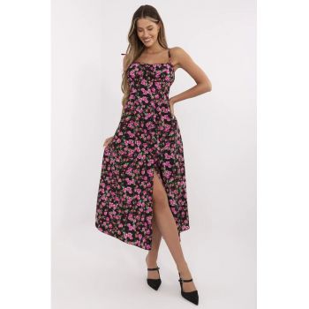 Rochie  poliester - one size - neagra/roz