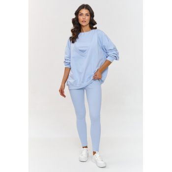 Set cu bluzon supradimensionat - top si colanti -
