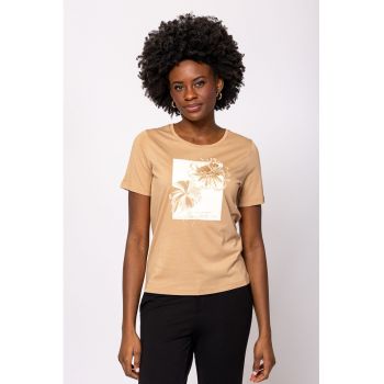 Tricou din amestec de bumbac si modal cu imprimeu floral Metsy
