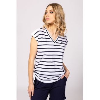 Tricou din amestec de modal cu decolteu in V Malky