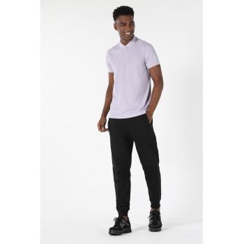 Tricou polo de bumbac cu model uni
