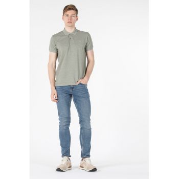 Tricou polo de bumbac cu model uni