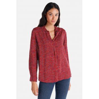 Bluza cu imprimeu si guler ascutit