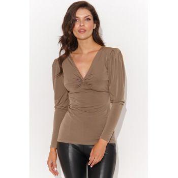Bluza slim fit cu detaliu rasucit -