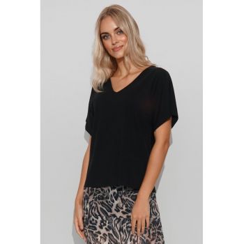 Bluza supradimensionata cu decolteu in V -