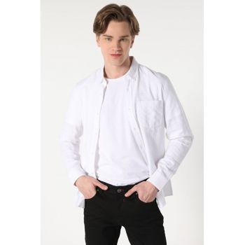 Camasa Cu Maneca Lunga De Barbati Alb Slim Fit