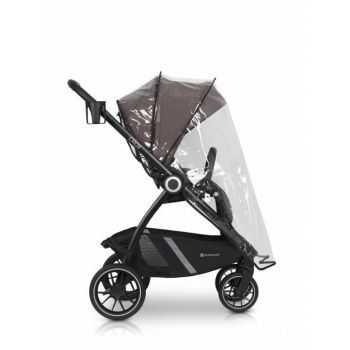 Carucior 2 in 1 pentru copii, Euro-Cart Crox, compus din doua piese distincte, cadrul de aluminiu, Roti mari, Scaun reversibil, capotina si husa de picioruse, cu Geanta si accesorii incluse, pana la 22 kg, Taupe