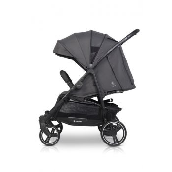 Carucior pentru gemeni 2 in 1 Euro Cart Doblo Iron, cu Landouri, pliabil, cu suspensii, spatar reglabil, copertina reglabila si accesorii incluse, greutate maxim admisa 22 kg