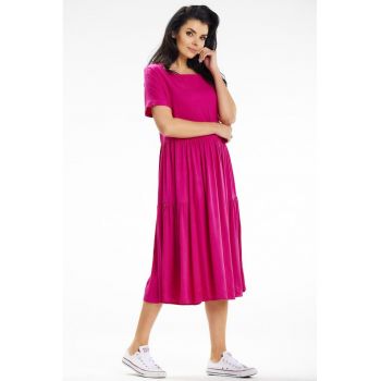 Midi Rochie Maneca scurta Viscoza Casual A639