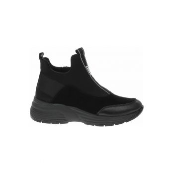 Pantofi casual dama -  Piele/Textil - Negru