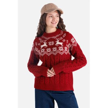 Pulover cu decolteu la baza gatului si maneci raglan