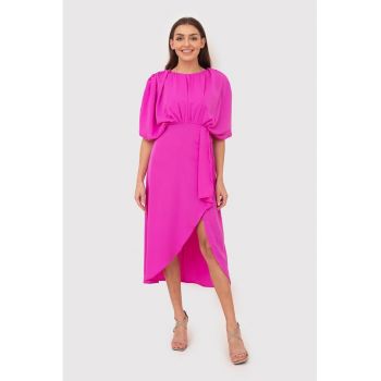 Rochie midi roz DA1506 HOT PINK