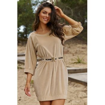 Rochie mini cu maneci raglan si buzunare laterale -