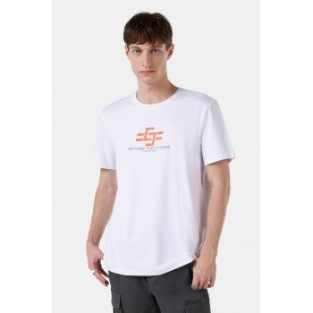 Tricou cu decolteu la baza gatului si imprimeu text
