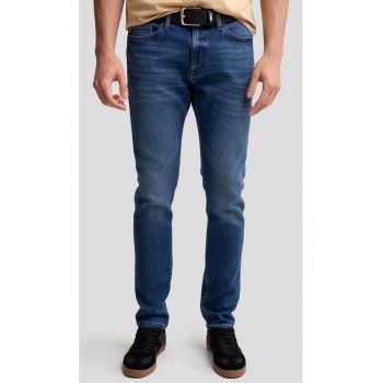 Blugi barbati  talie joasa - picioare conice - indigo - denim elastic