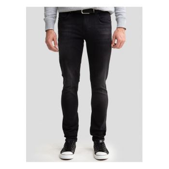 Blugi skinny  model Deric 950 - negri - bumbac cu elastan - usoare abraziuni