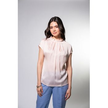 Bluza cu maneci scurte si pliuri Cloe