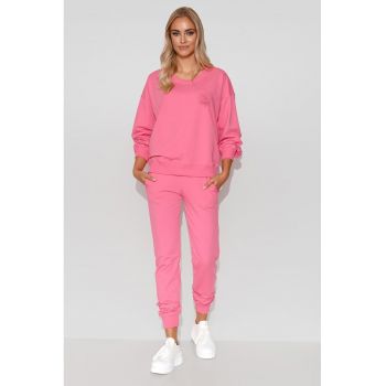 Bluzon si pantaloni lungi - Roz