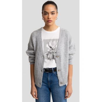 Cardigan uni din amestec de lana Kardica 901