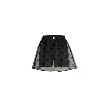 Fusta-pantalon din organza cu model monograma