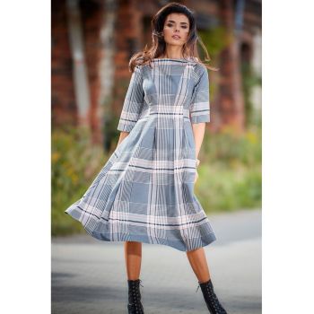 Midi Rochie Carouri Maneca trei sferturi A334