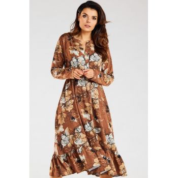 Midi Rochie Maneca lunga Print A468