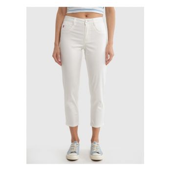 Pantaloni capri Lucia - Alb