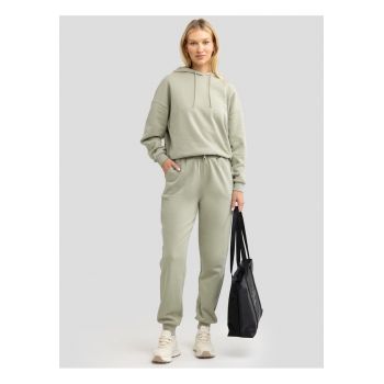 Pantaloni sport cu buzunare oblice - Verde
