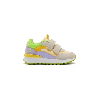 Pantofi sport cu inchidere velcro si insertii din piele intoarsa