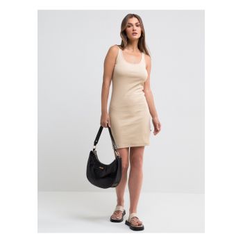 Rochie bodycon Majasa cu decolteu in U - Crem