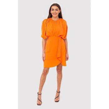 Rochie mini portocalie cu croiala larga DA1654 BLOOD ORANGE