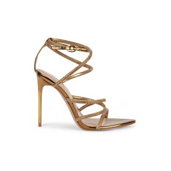 Sandale din piele ecologica cu toc stiletto
