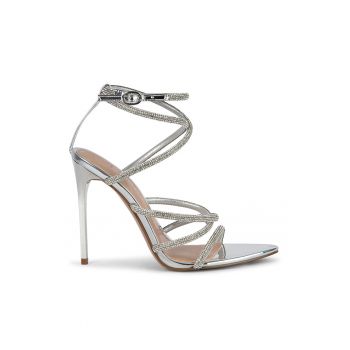 Sandale din piele ecologica cu toc stiletto