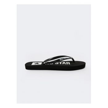 Slapi cu detaliu logo - Negru