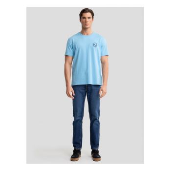 Tricou cu decolteu la baza gatului si detaliu logo