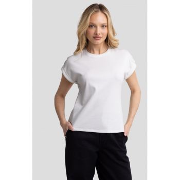 Tricou uni cu maneci rulate Adela