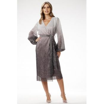 Midi Rochie Maneca lunga - Dreapta - in V A702