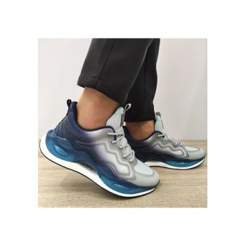 Pantofi Barbati  9551 Gri + Albastri -