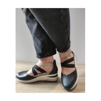 Pantofi Casual Dama  D2411-03 Negri Cu Bej - Negru -