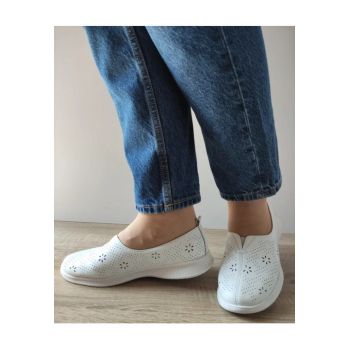 Pantofi Casual Perforati Dama  B929734 Albi - Alb -