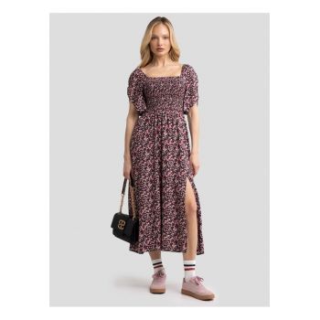 Rochie cu decolteu patrat si slit adanc Bler - Multicolor