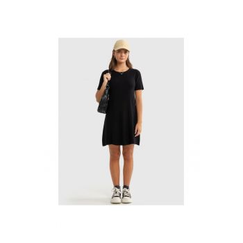 Rochie mini tip tricou Maxinara - Negru