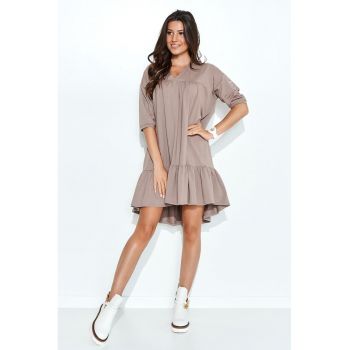 Rochie supradimensionata cu decolteu in V si maneci cazute -