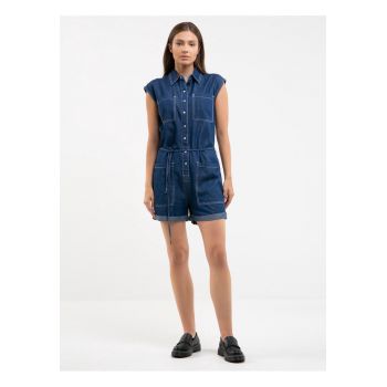 Salopeta dama -  denim albastru - picioare largi