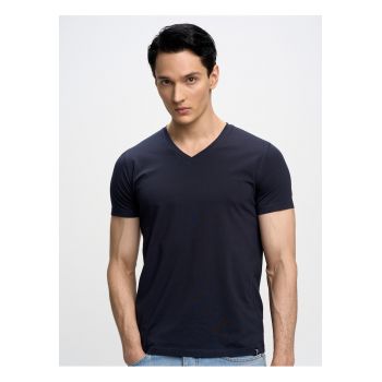 Tricou simplu cu guler în V