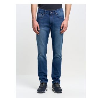 Blugi conici cu aspect decolorat Terry