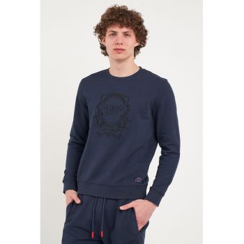 Bluza sport de bumbac cu imprimeu frontal