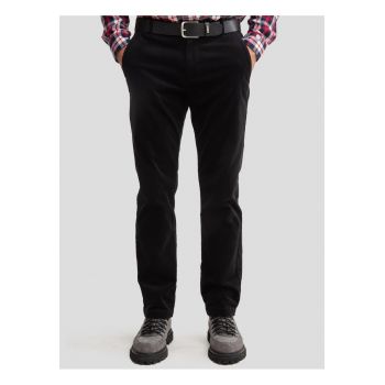 Pantaloni chino cu croiala dreapta Trevis - Negru